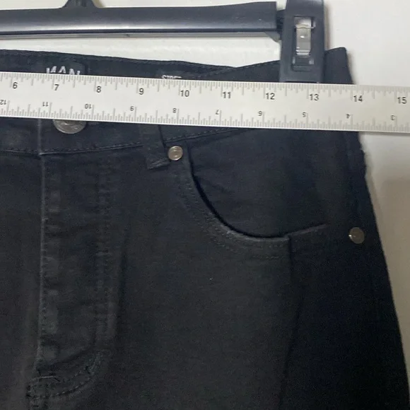 BooHoo Man Skinny Stretch Jeans Men’s 28x30 Black Spellout World Wide Collection - Picture 13 of 16